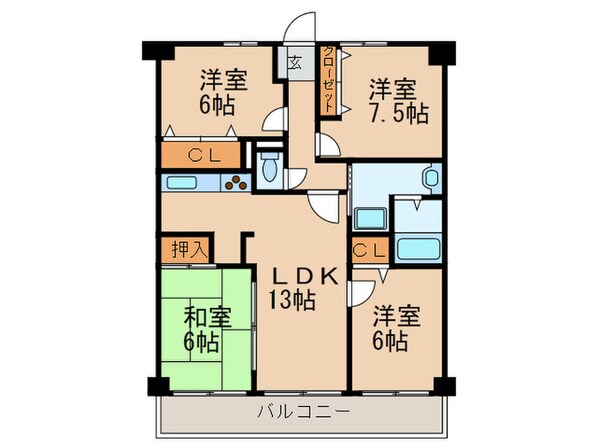 グランドハイリス本山の物件間取画像